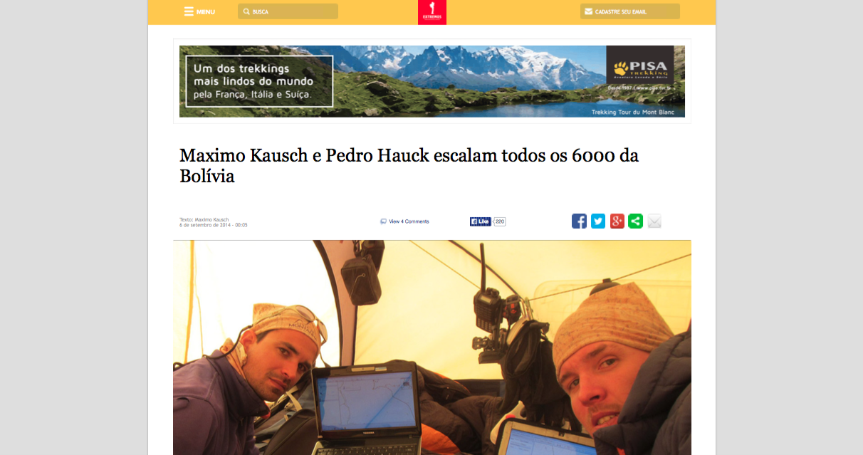 Maximo Kausch e Pedro Hauck escalam todos os 6000 da Bolívia (20150812)