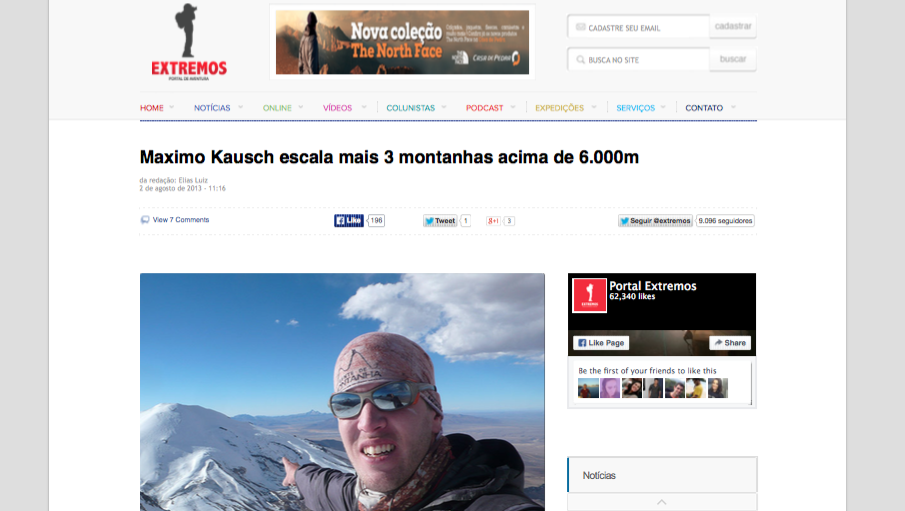 Maximo Kausch escala mais 3 montanhas acima de 6.000m (20150812)