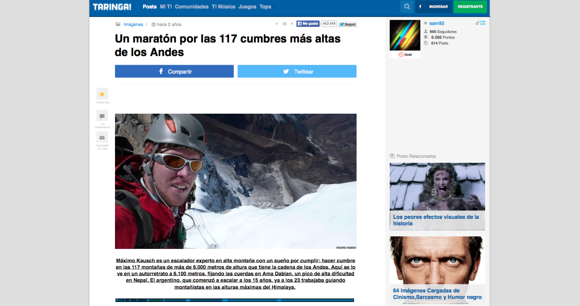 Un maratón por las 117 cumbres más altas de los Andes - Taringa! (20150812)